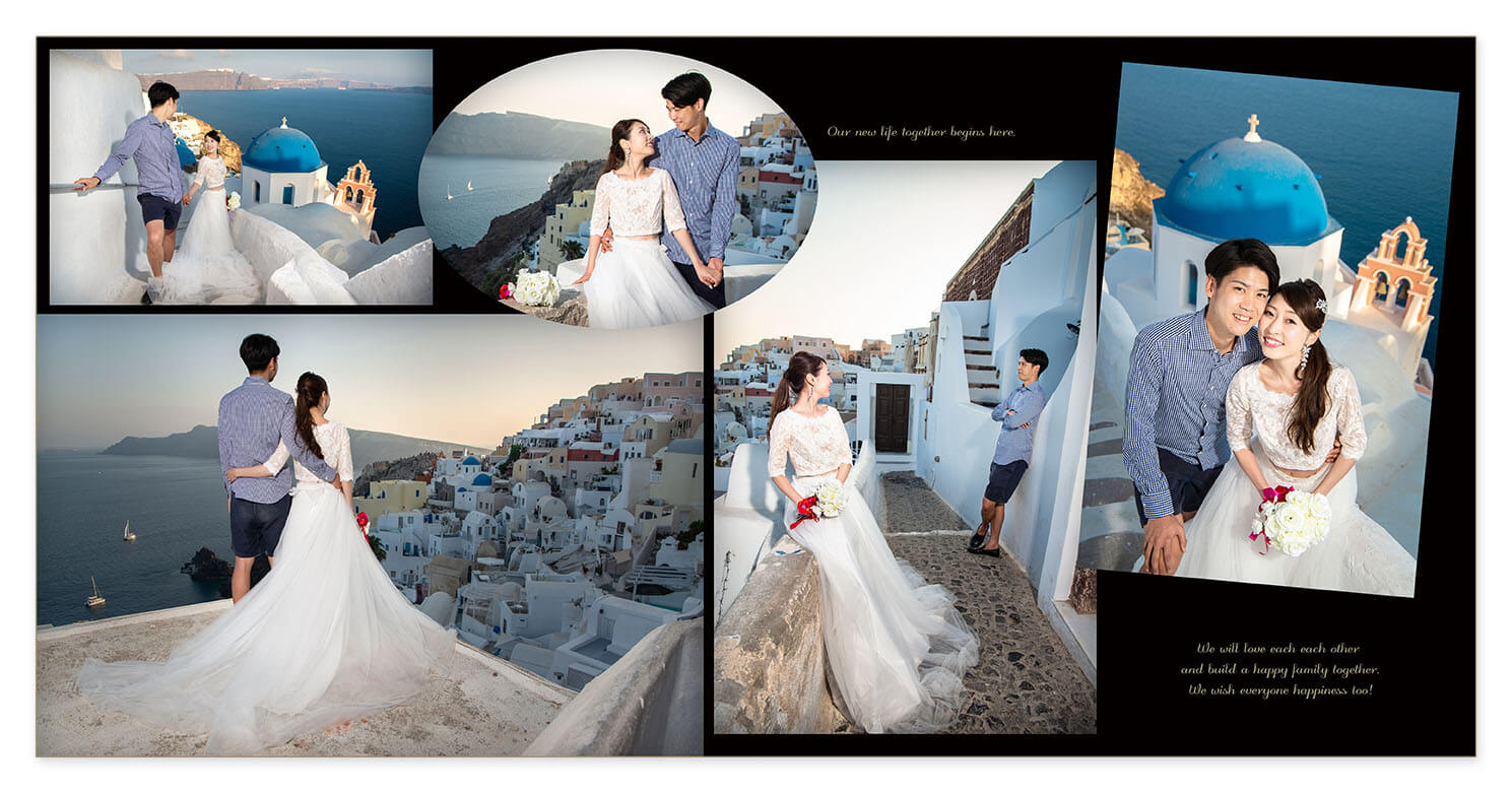 39～40ページ サントリーニ島 ウエディングアルバム