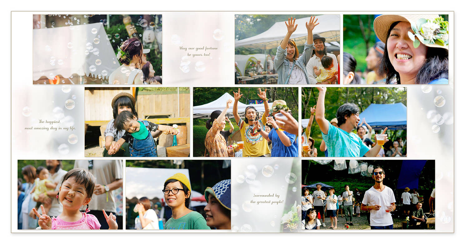 25～26ページ 屋外ウエディングパーティ 結婚アルバム