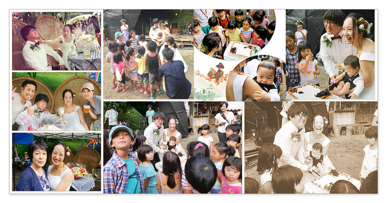 31～32ページ 屋外ウエディングパーティ 結婚アルバム