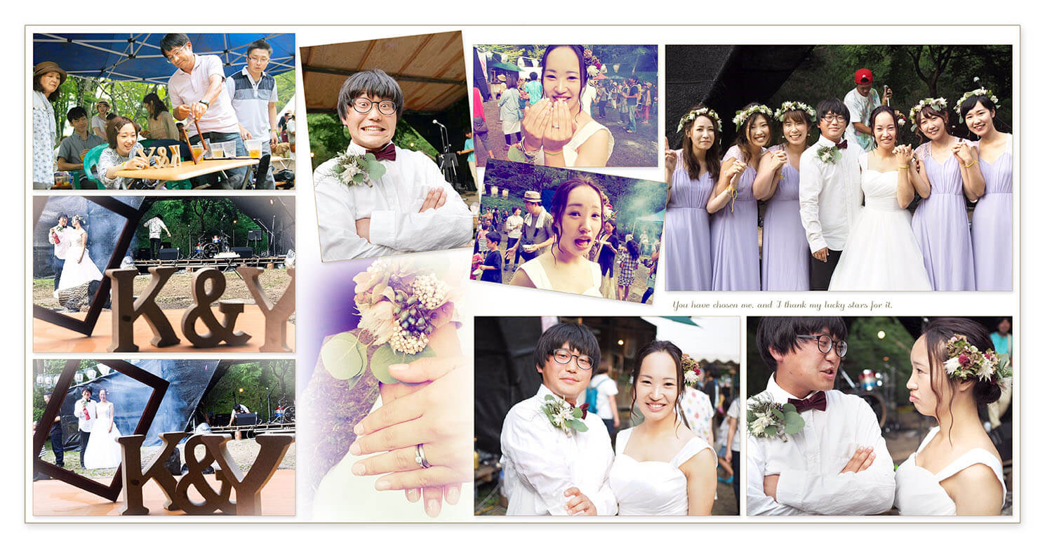 35～36ページ 屋外ウエディングパーティ 結婚アルバム