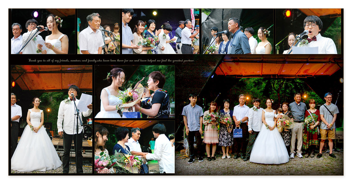 39～40ページ 屋外ウエディングパーティ 結婚アルバム