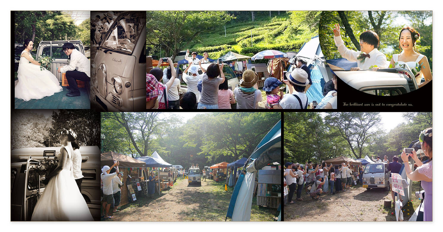 7～8ページ 屋外ウエディングパーティ 結婚アルバム