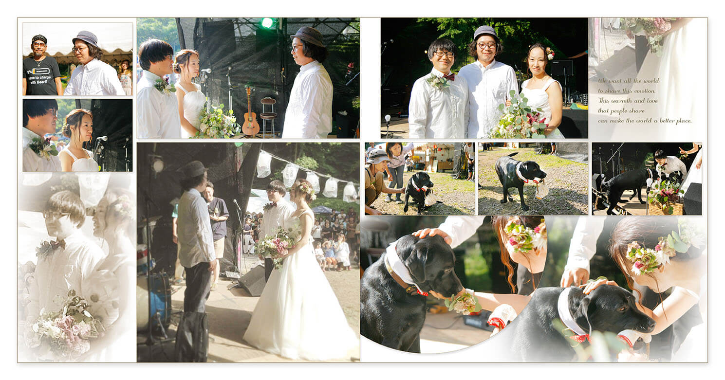 11～12ページ 屋外ウエディングパーティ 結婚アルバム