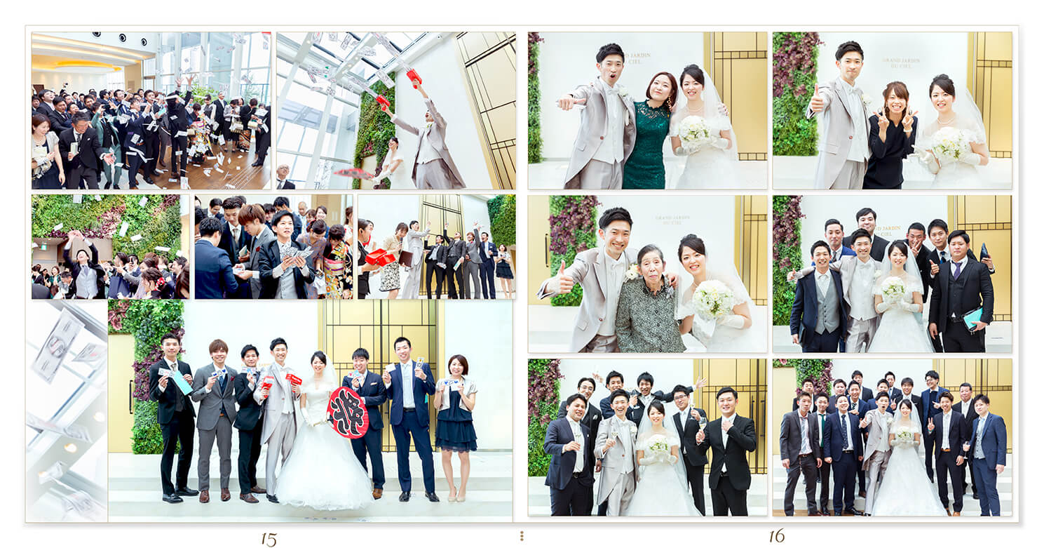 15～16ページ アヴァンセリアン大阪 結婚式アルバム