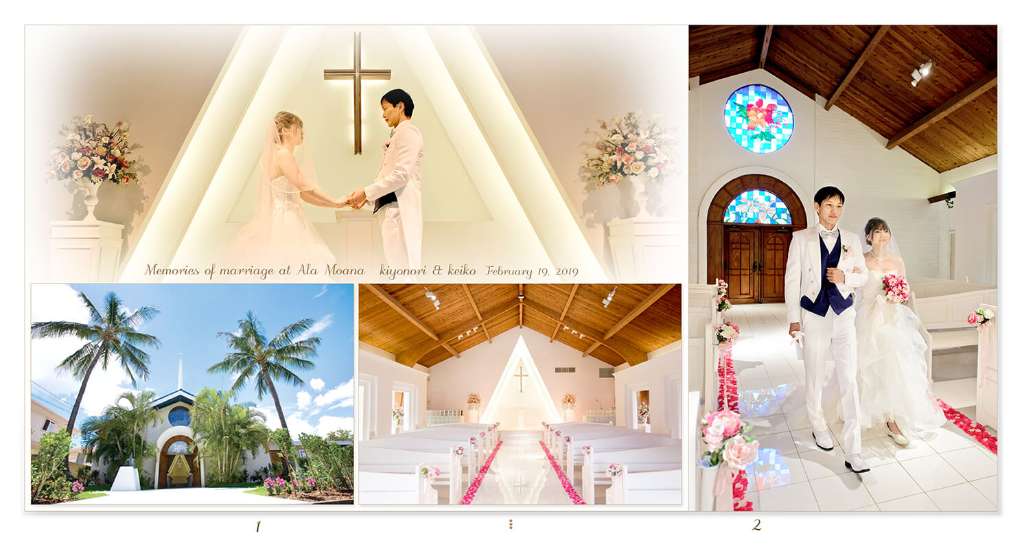 1～2ページ ハワイ アラモアナ 結婚アルバム