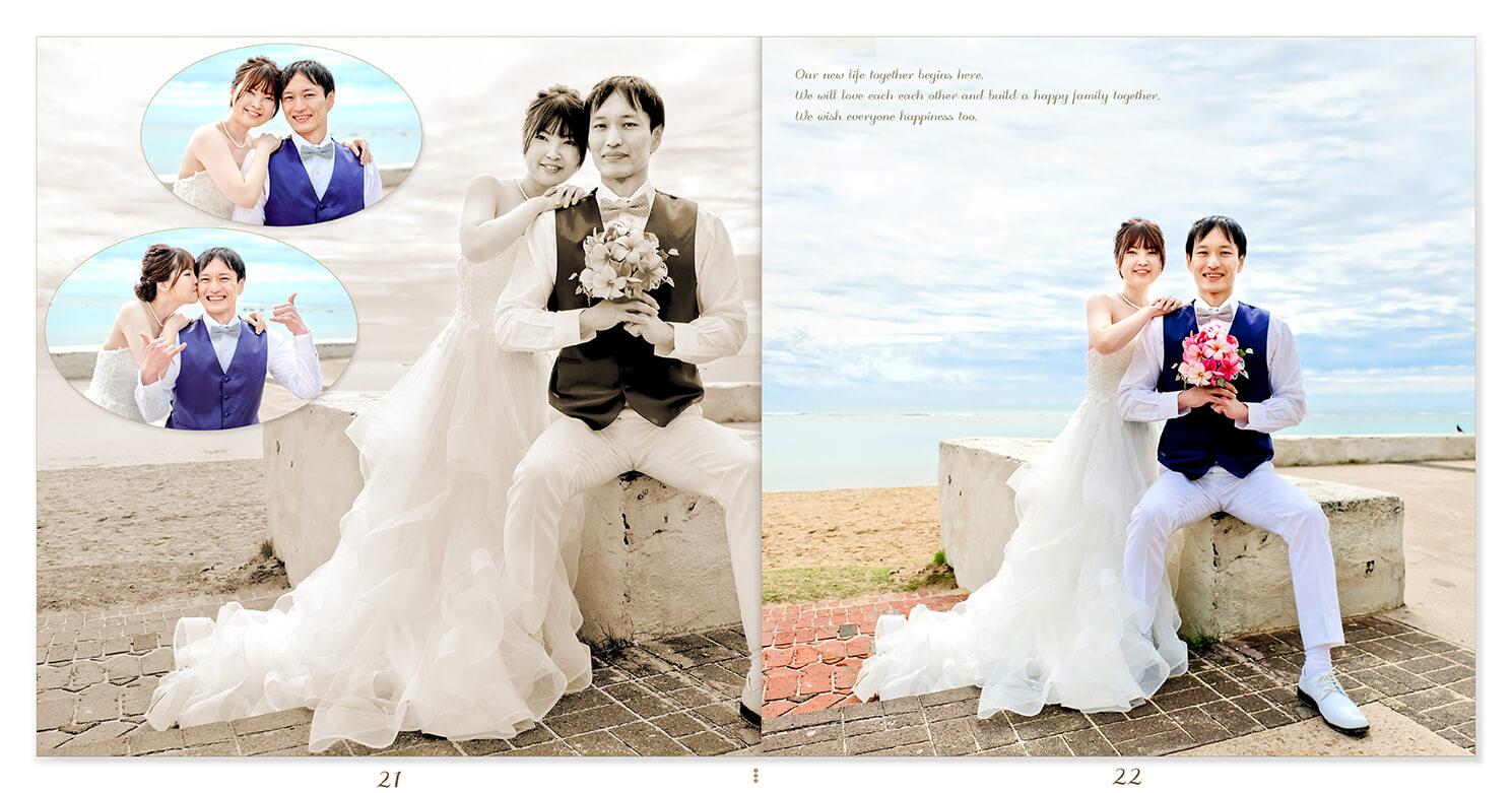 21～22ページ ハワイ アラモアナ 結婚アルバム