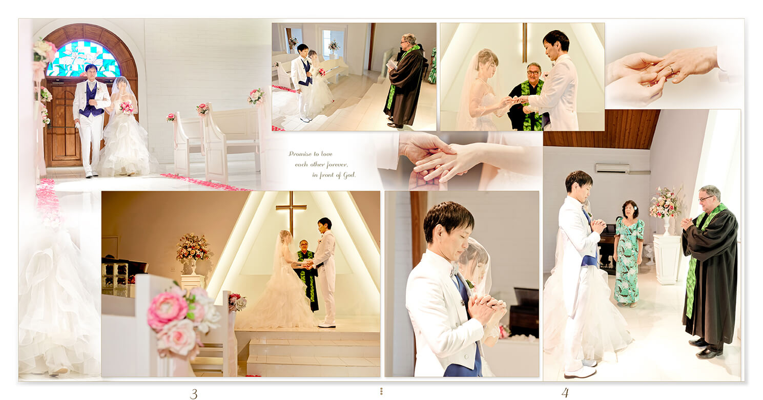 3～4ページ ハワイ アラモアナ 結婚アルバム