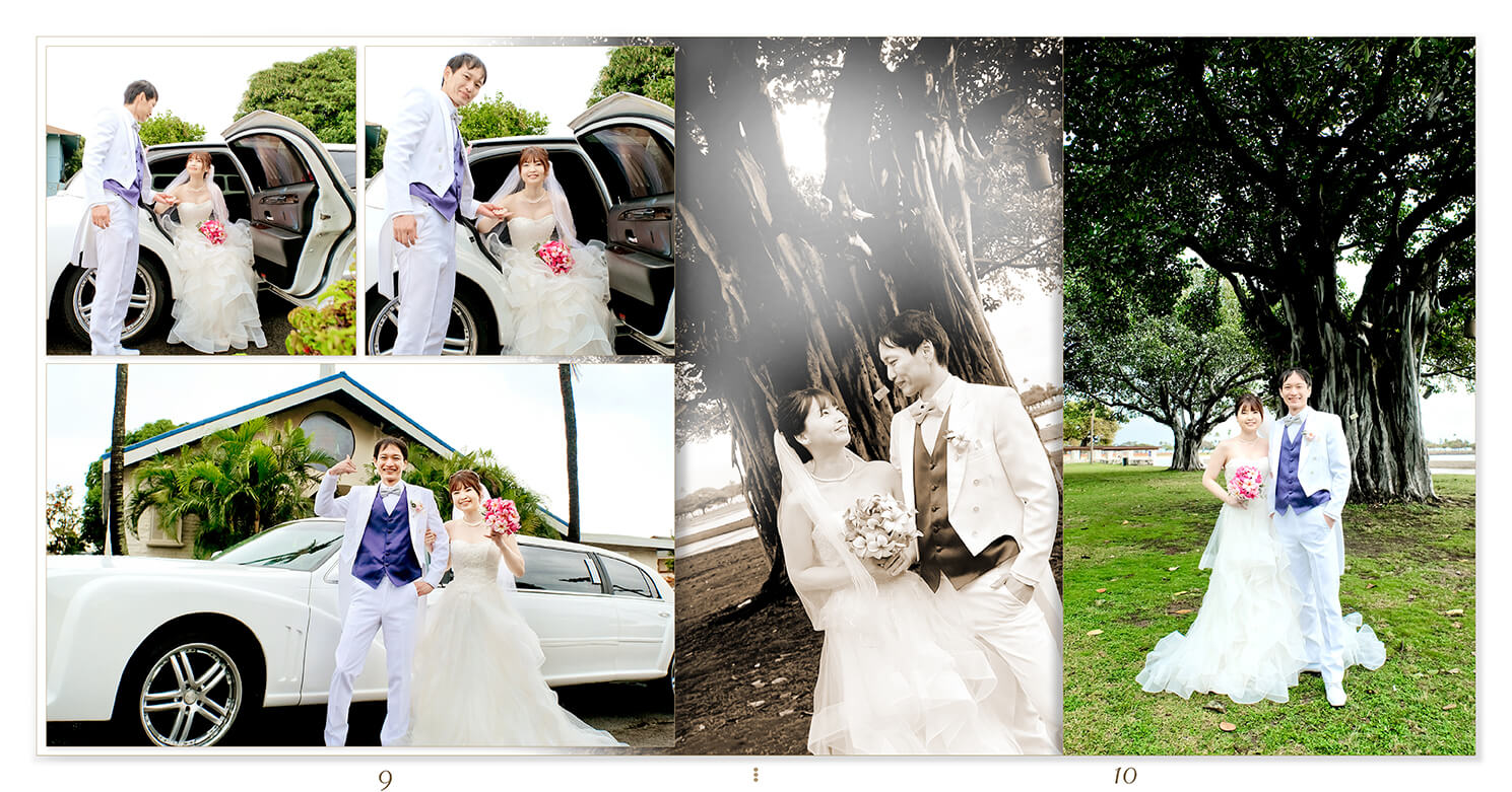 9～10ページ ハワイ アラモアナ 結婚アルバム