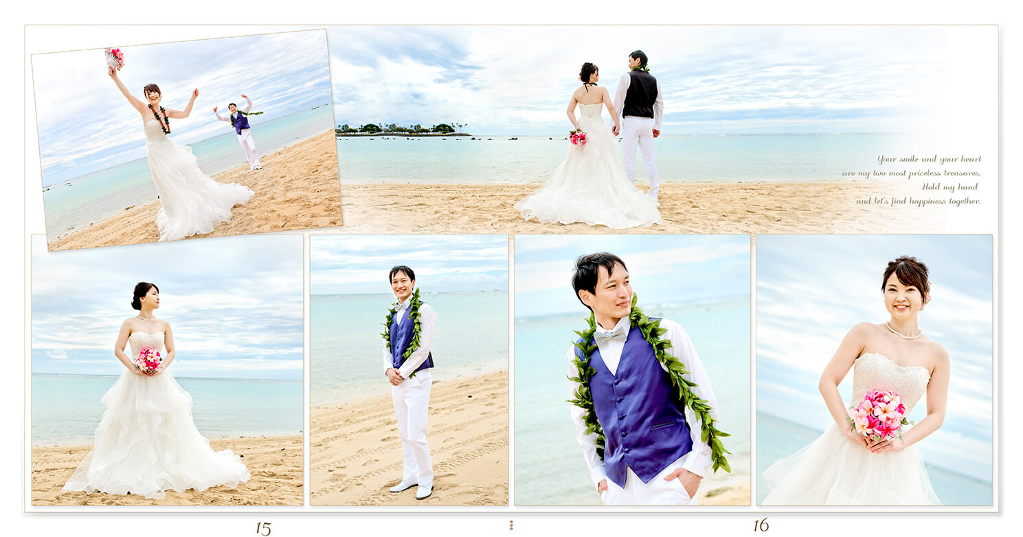 15～16ページ ハワイ アラモアナ 結婚アルバム