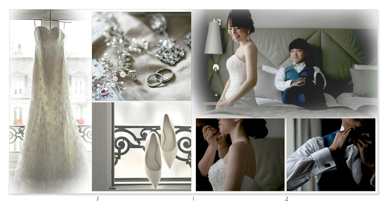 1～2ページ パリ 前撮り ウエディングアルバム