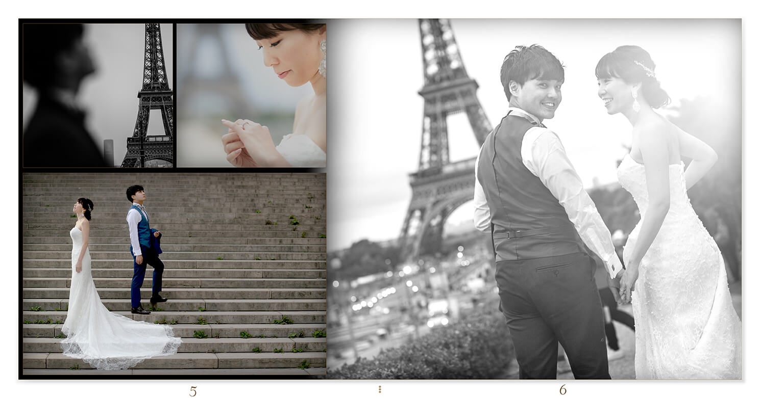 5～6ページ パリ 前撮り ウエディングアルバム