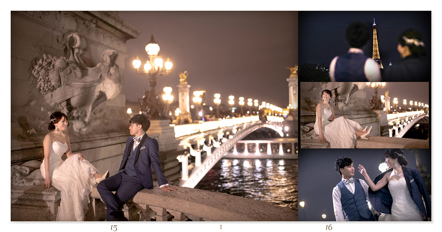 15～16ページ パリ 前撮り ウエディングアルバム