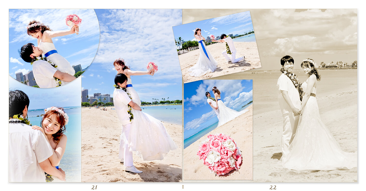 21～22ページ ハワイフォトウエディング 結婚アルバム