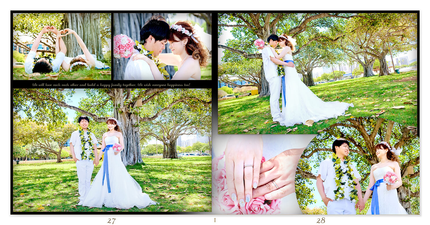27～28ページ ハワイフォトウエディング 結婚アルバム