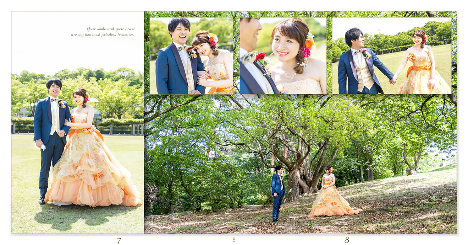 7～8ページ 洋装 前撮りアルバム