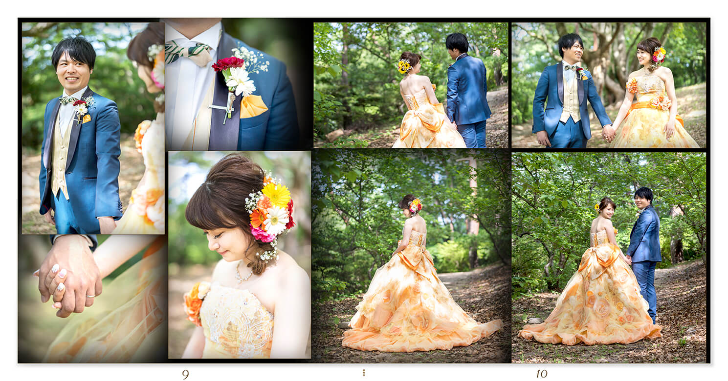 9～10ページ 洋装 前撮りアルバム
