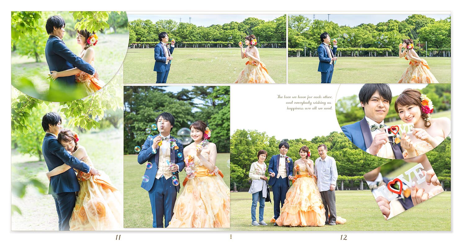 11～12ページ 洋装 前撮りアルバム