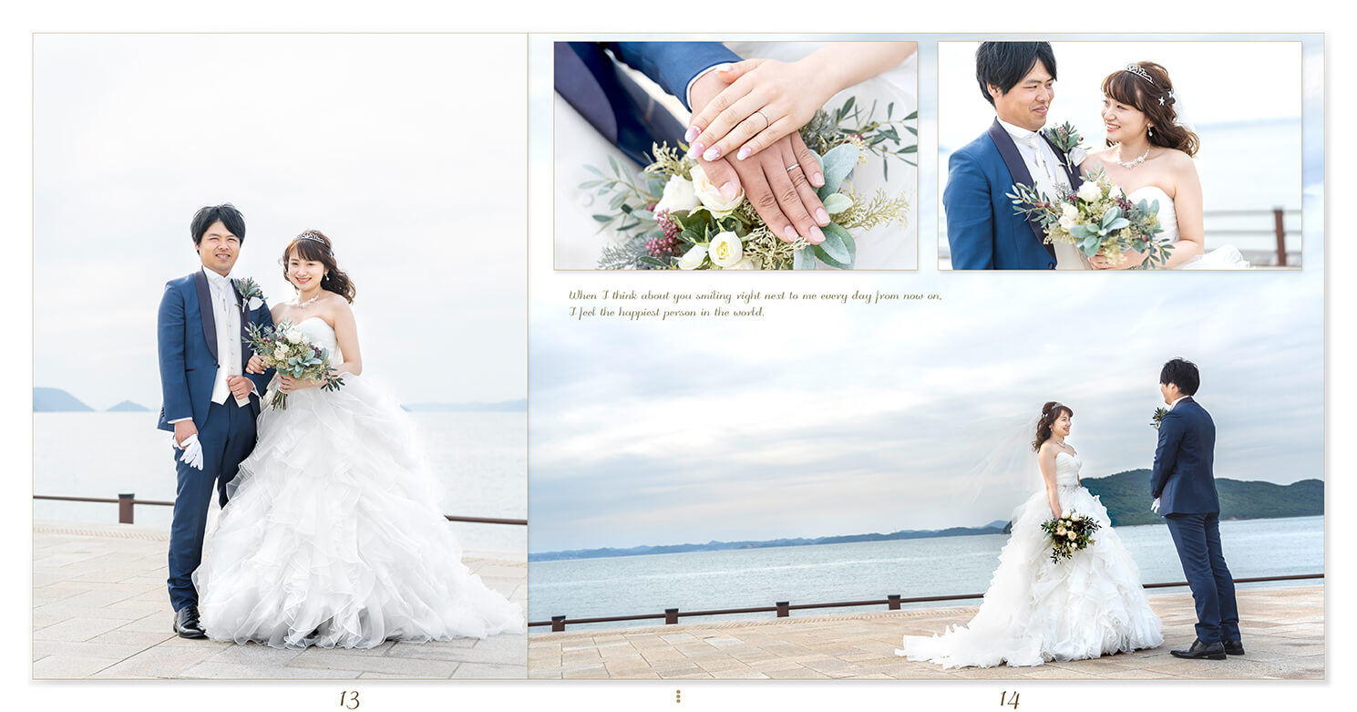 13～14ページ 洋装 前撮りアルバム