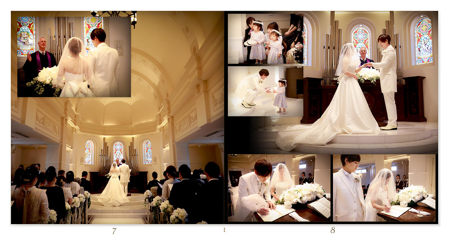 7～8ページ チャペル挙式・披露宴 結婚式アルバム