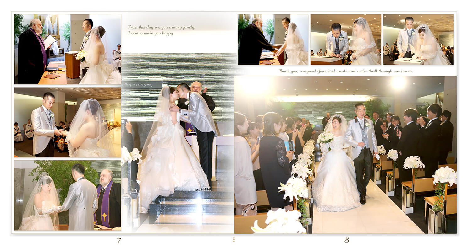 7～8ページ チャペル挙式・披露宴 結婚式アルバム