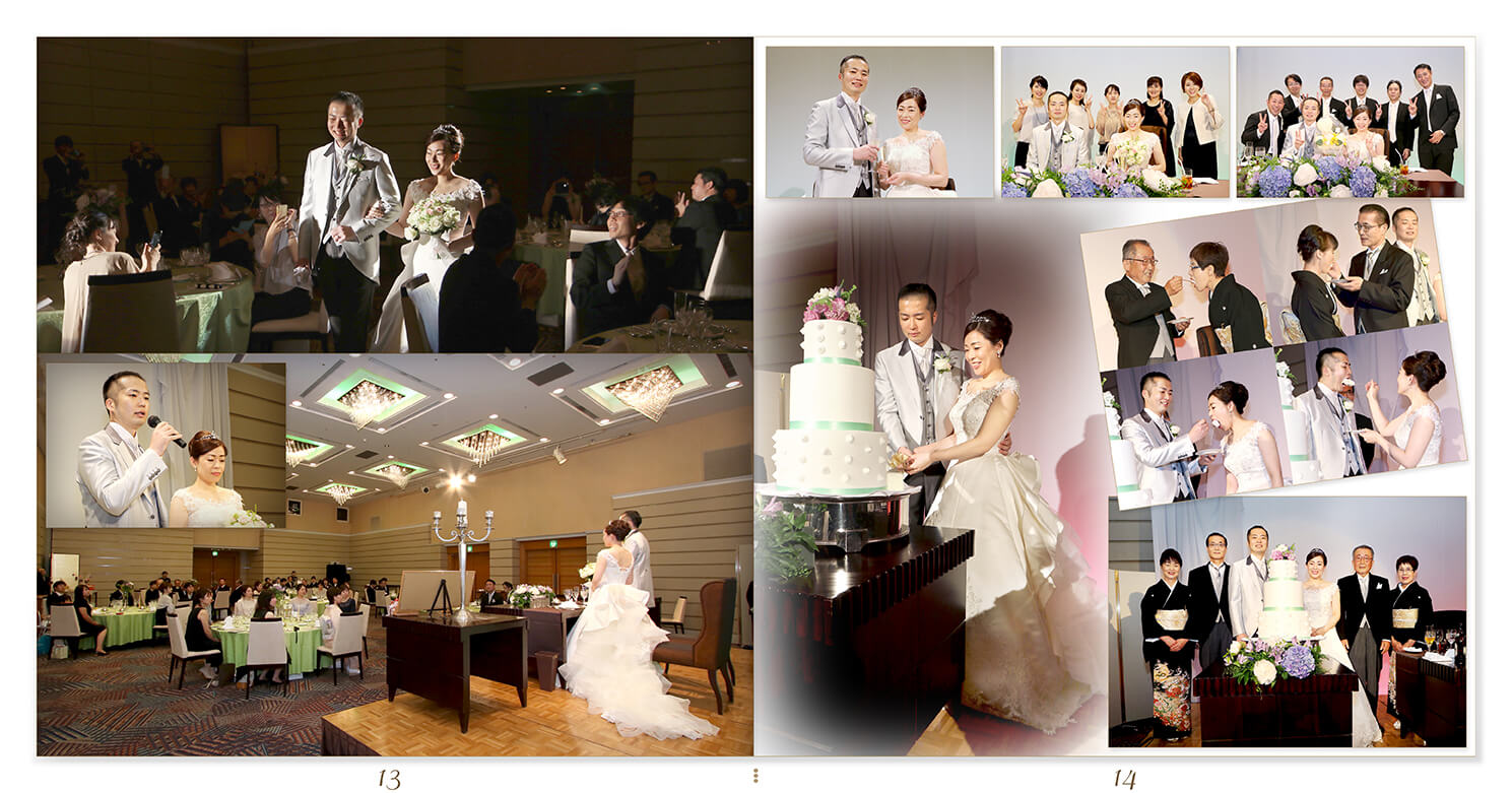 13～14ページ チャペル挙式・披露宴 結婚式アルバム