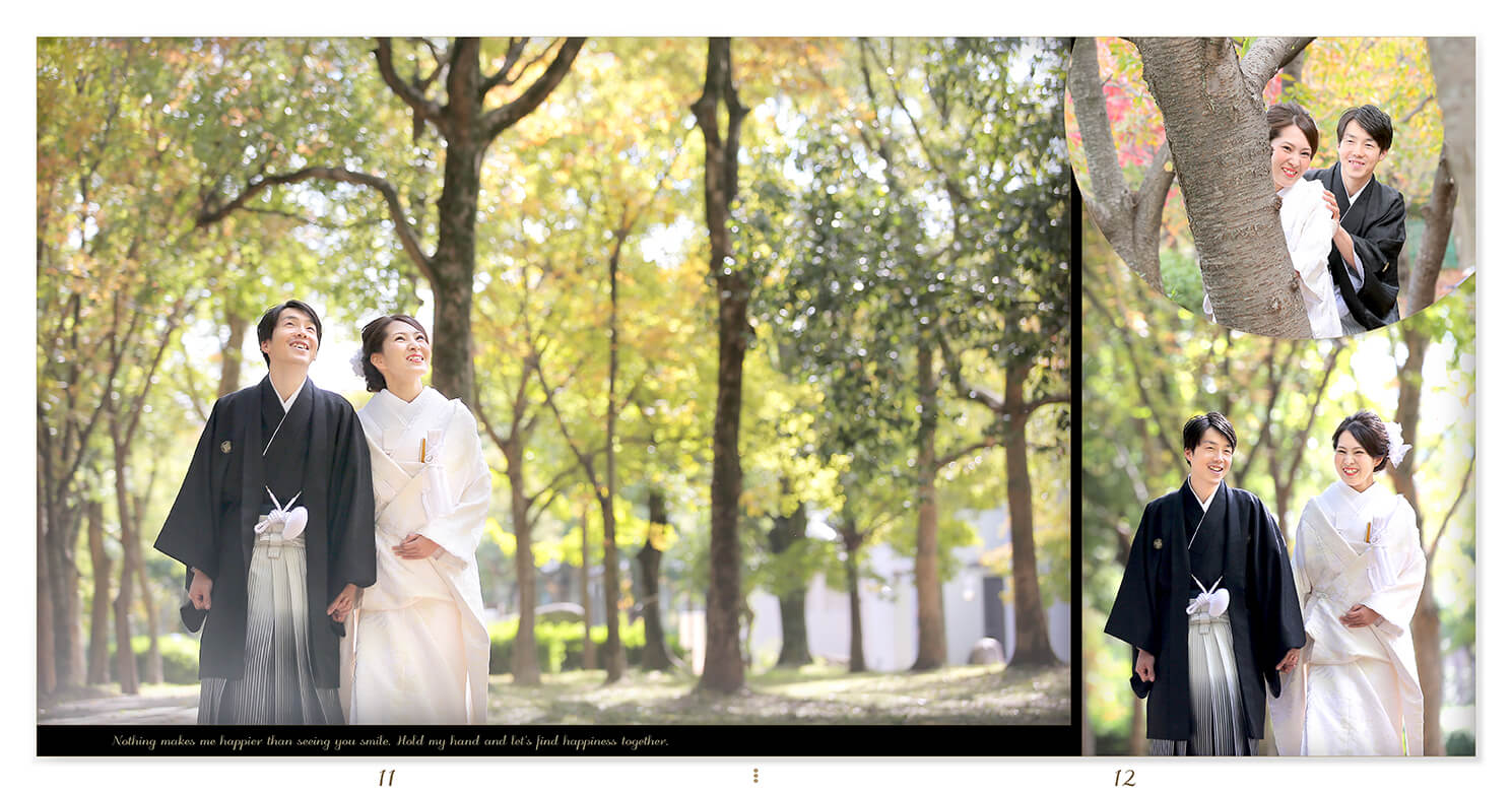 11～12ページ 大阪城公園 和装前撮りアルバム