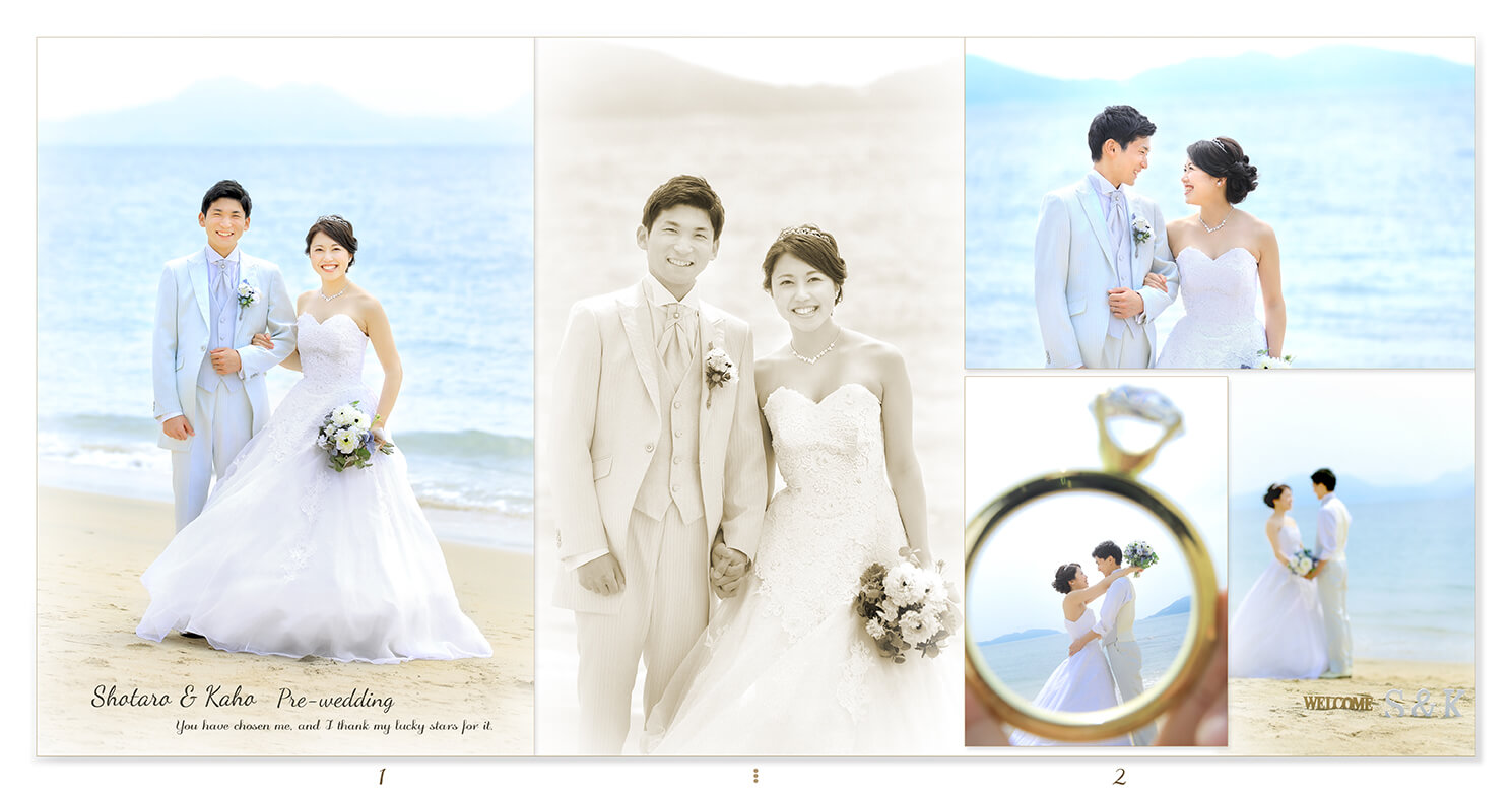 1～2ページ ビーチ撮影 前撮りアルバム