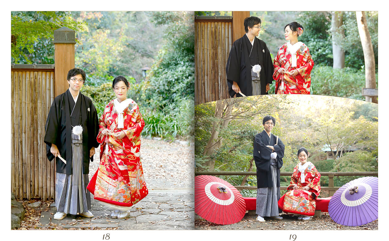 19～20ページ ビーチ撮影・和装 フォトウエディング