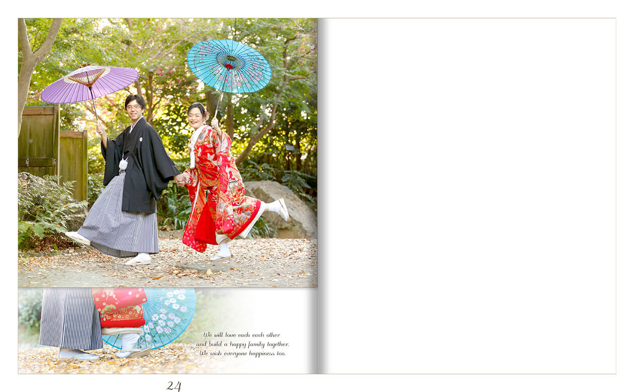 25～26ページ ビーチ撮影・和装 フォトウエディング