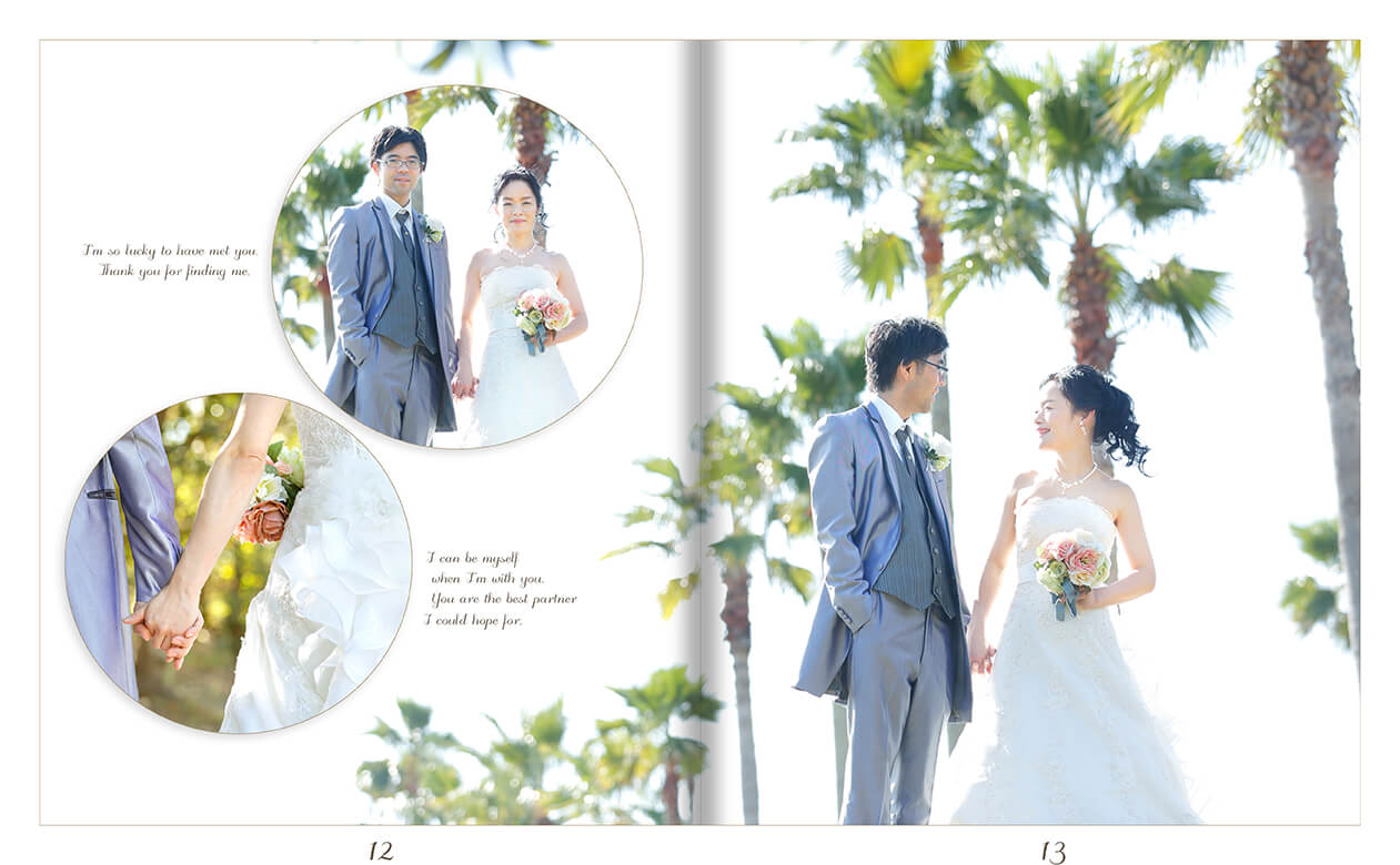 13～14ページ ビーチ撮影・和装 フォトウエディング