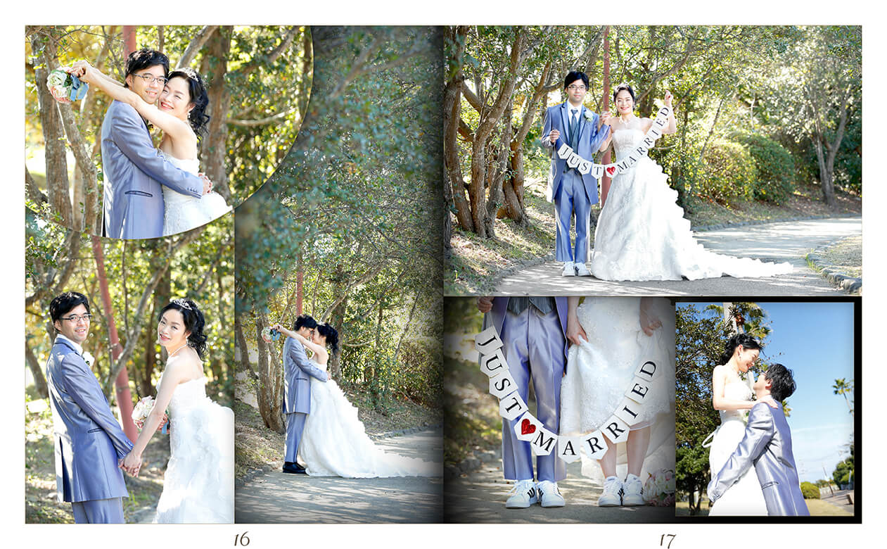 17～18ページ ビーチ撮影・和装 フォトウエディング