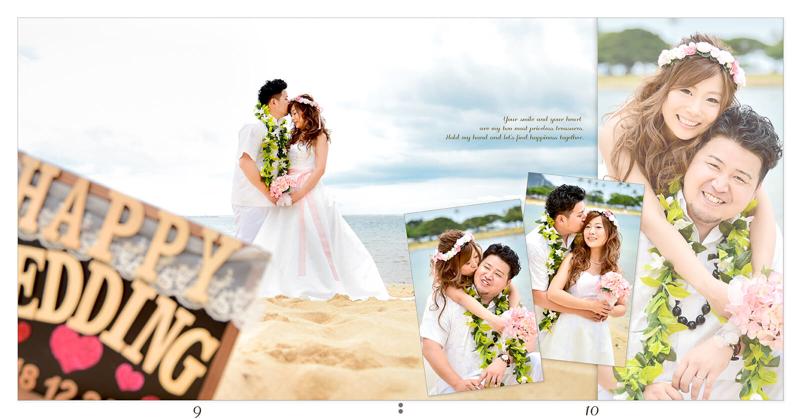9～10ページ ハワイ前撮り アルバム
