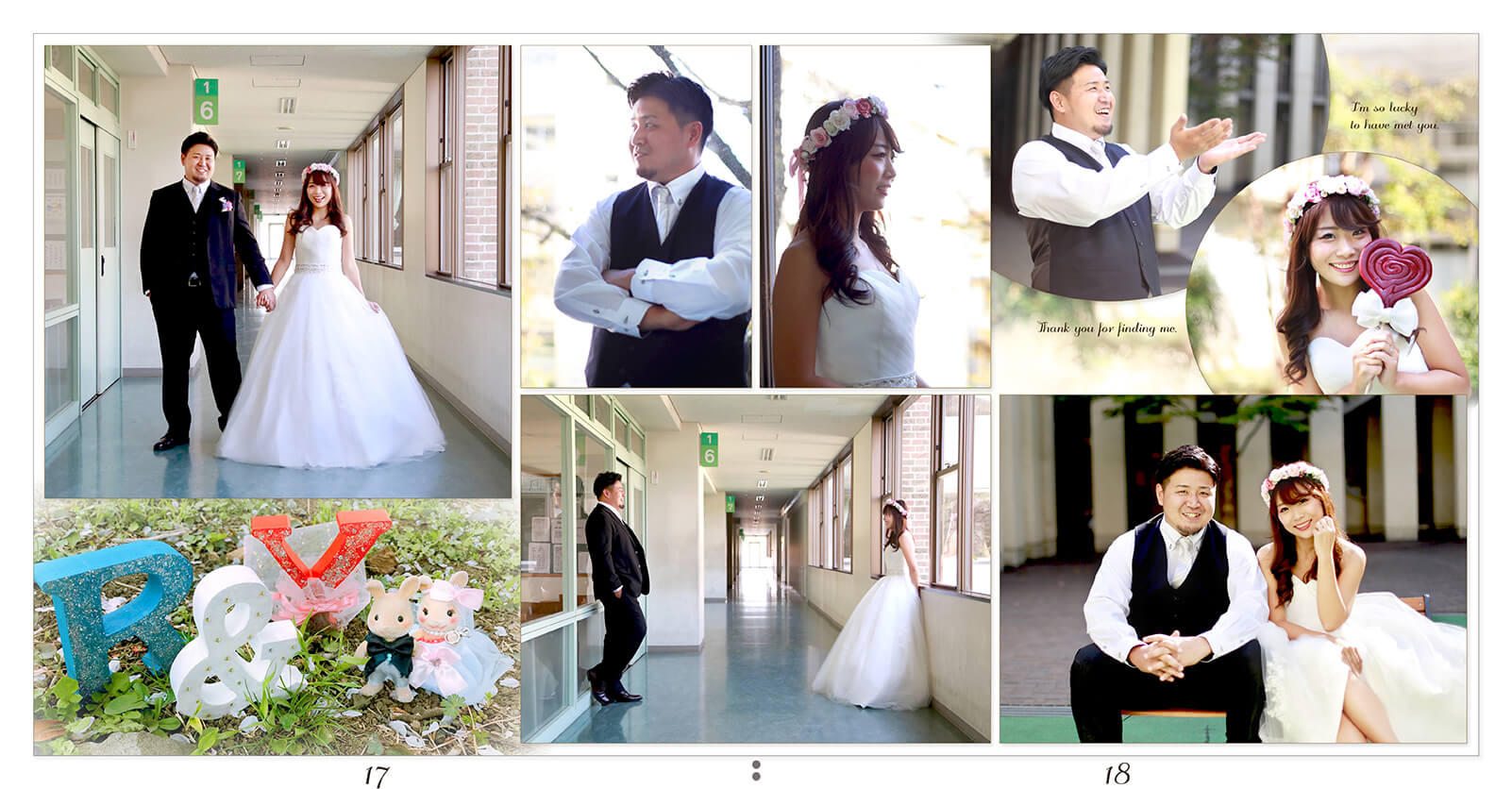 17～18ページ 母校 前撮りアルバム