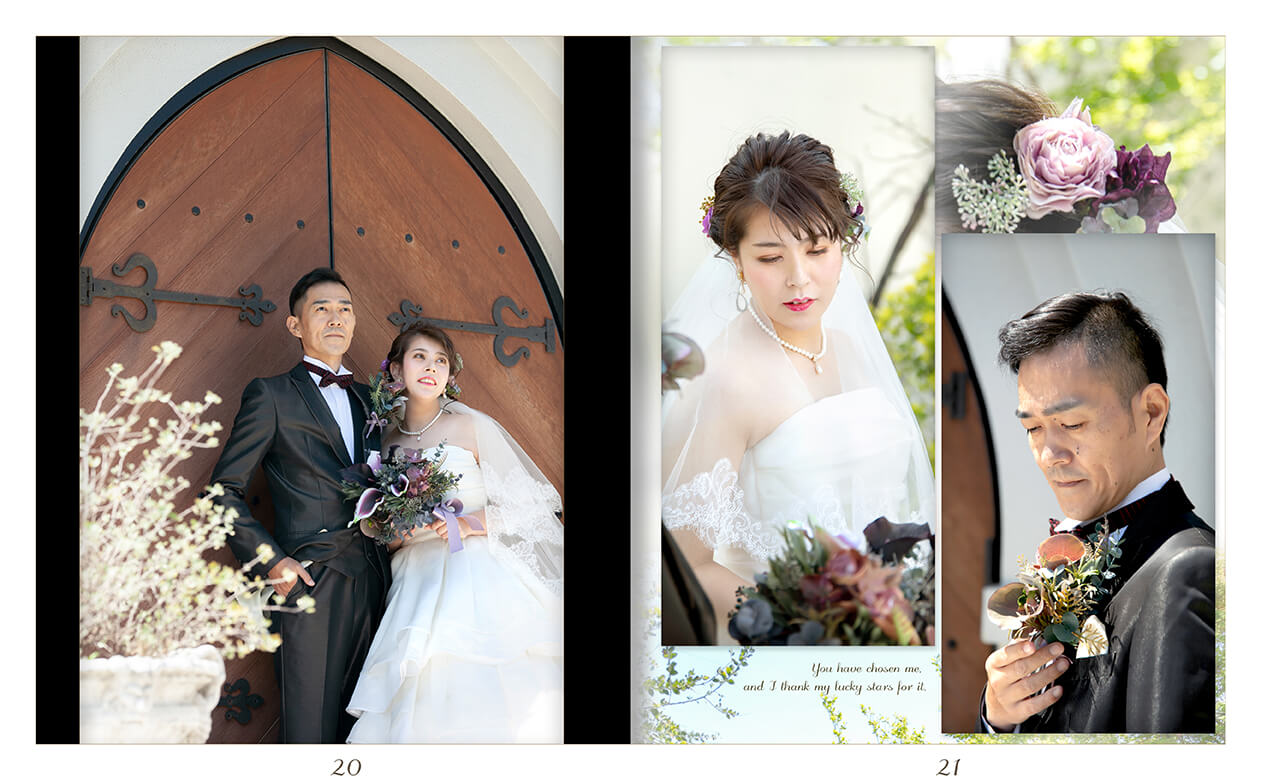 21～22ページ マリーゴールド・ガーデンヒルズ フォトウエディング アルバム