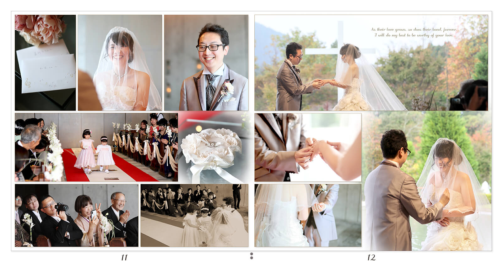 11～12ページ 森と水の教会 結婚式アルバム