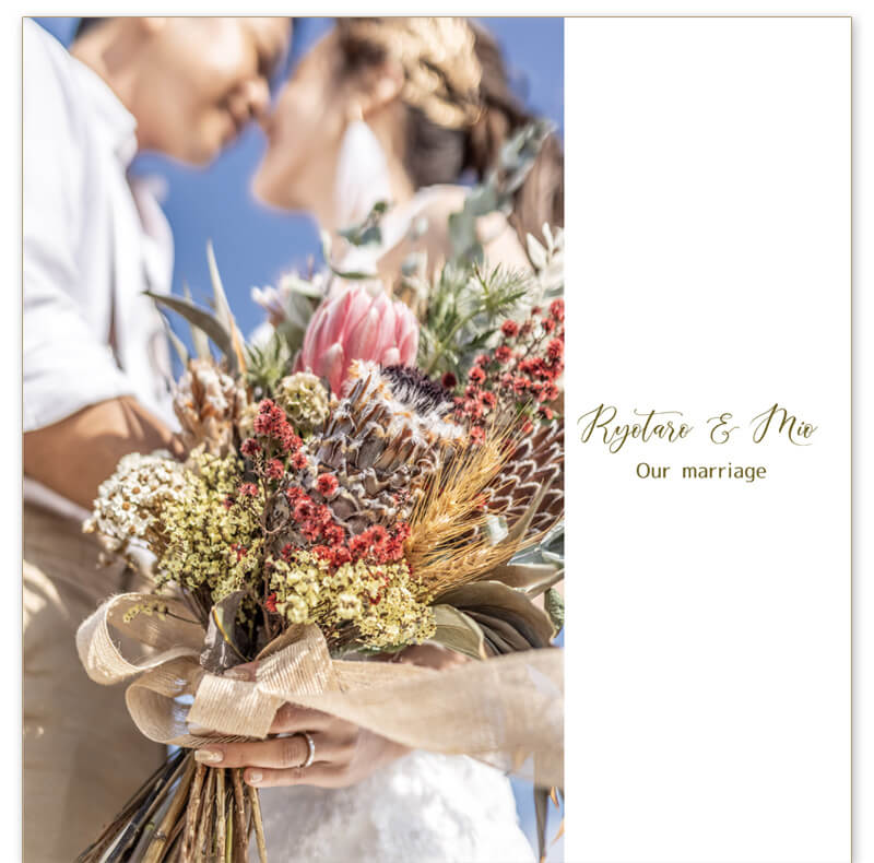 ビーチ撮影 フォトウエディングアルバム 表紙