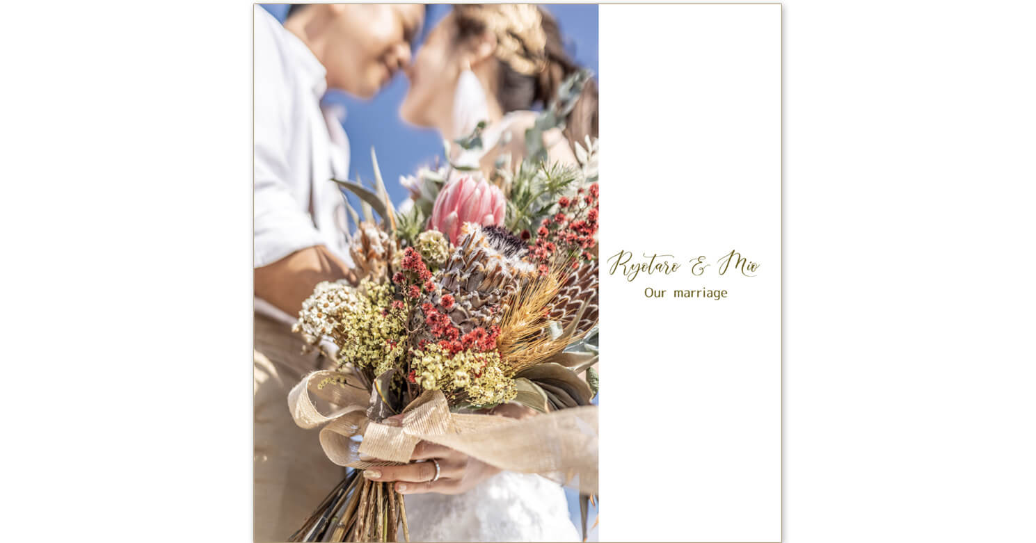 ビーチ撮影 フォトウエディングアルバム 表紙