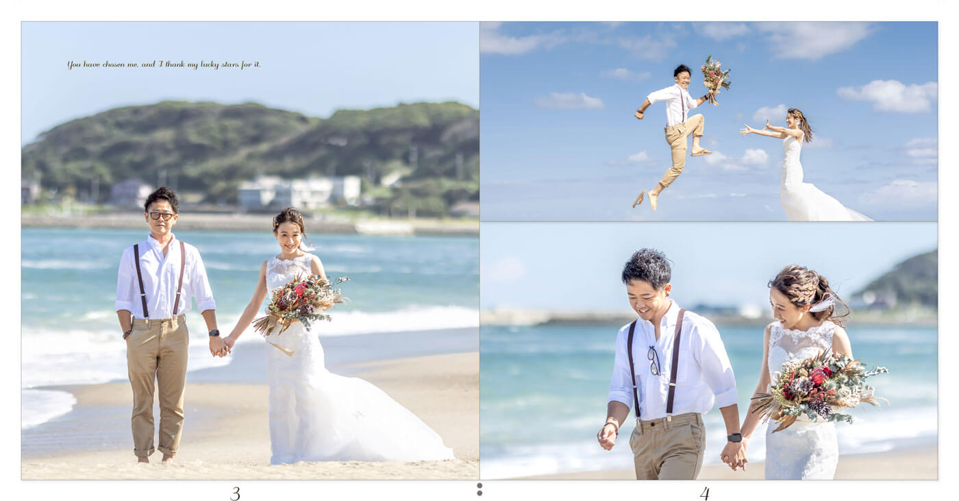 3～4ページ ビーチ撮影 フォトウエディングアルバム