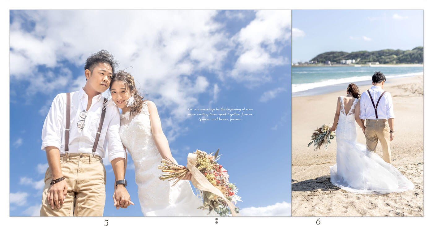 5～6ページ ビーチ撮影 フォトウエディングアルバム