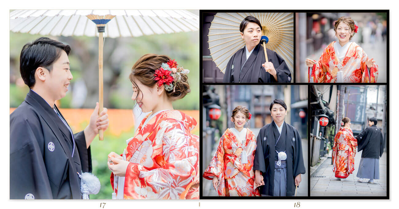 17～18ページ 京都 前撮りアルバム