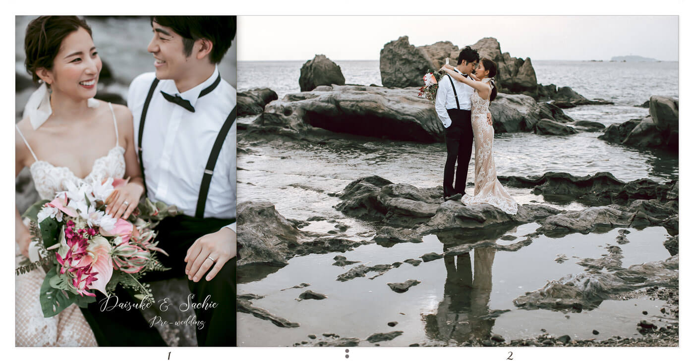 1～2ページ 海岸 前撮りアルバム