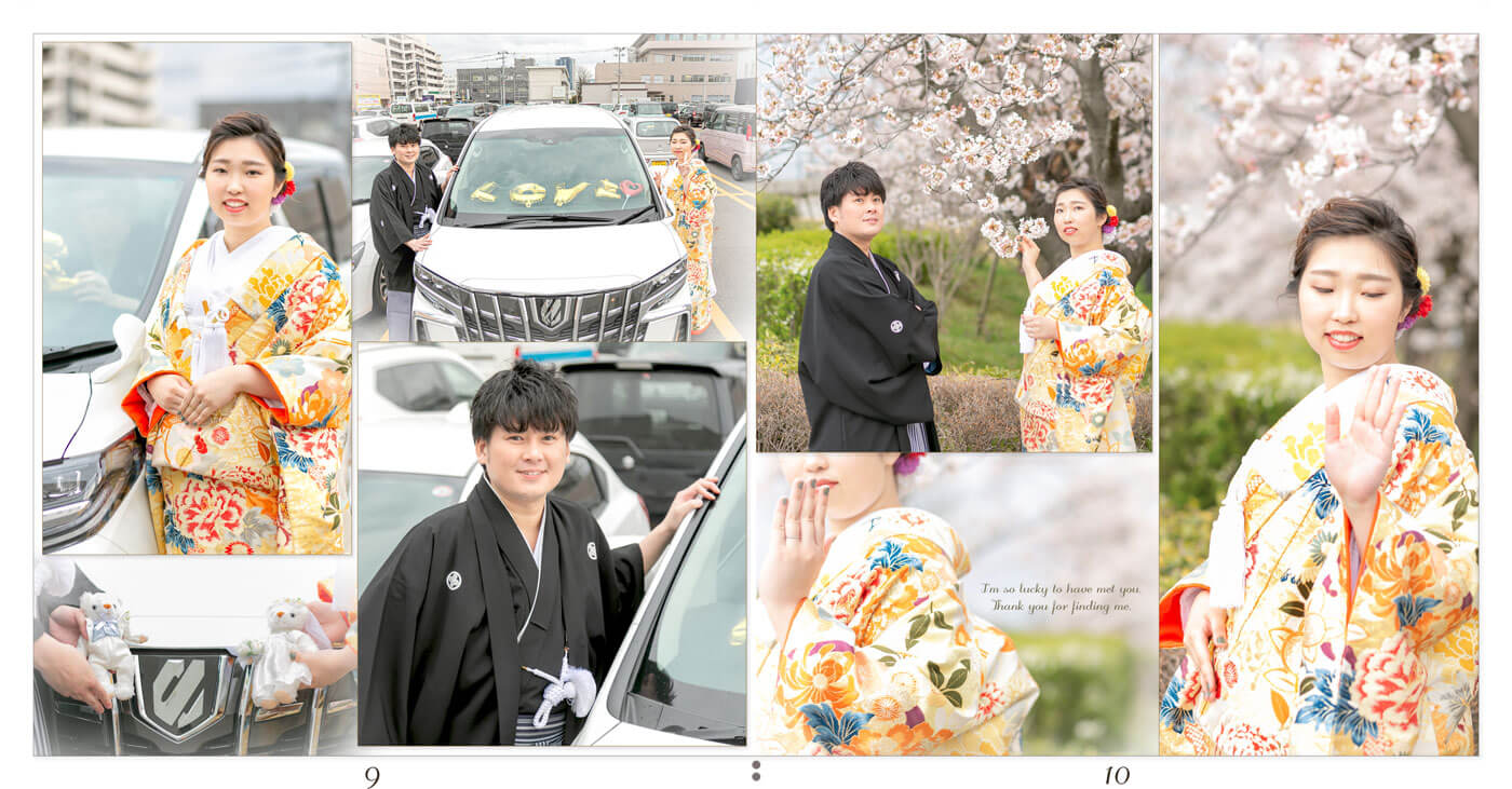9～10ページ 桜 前撮りアルバム