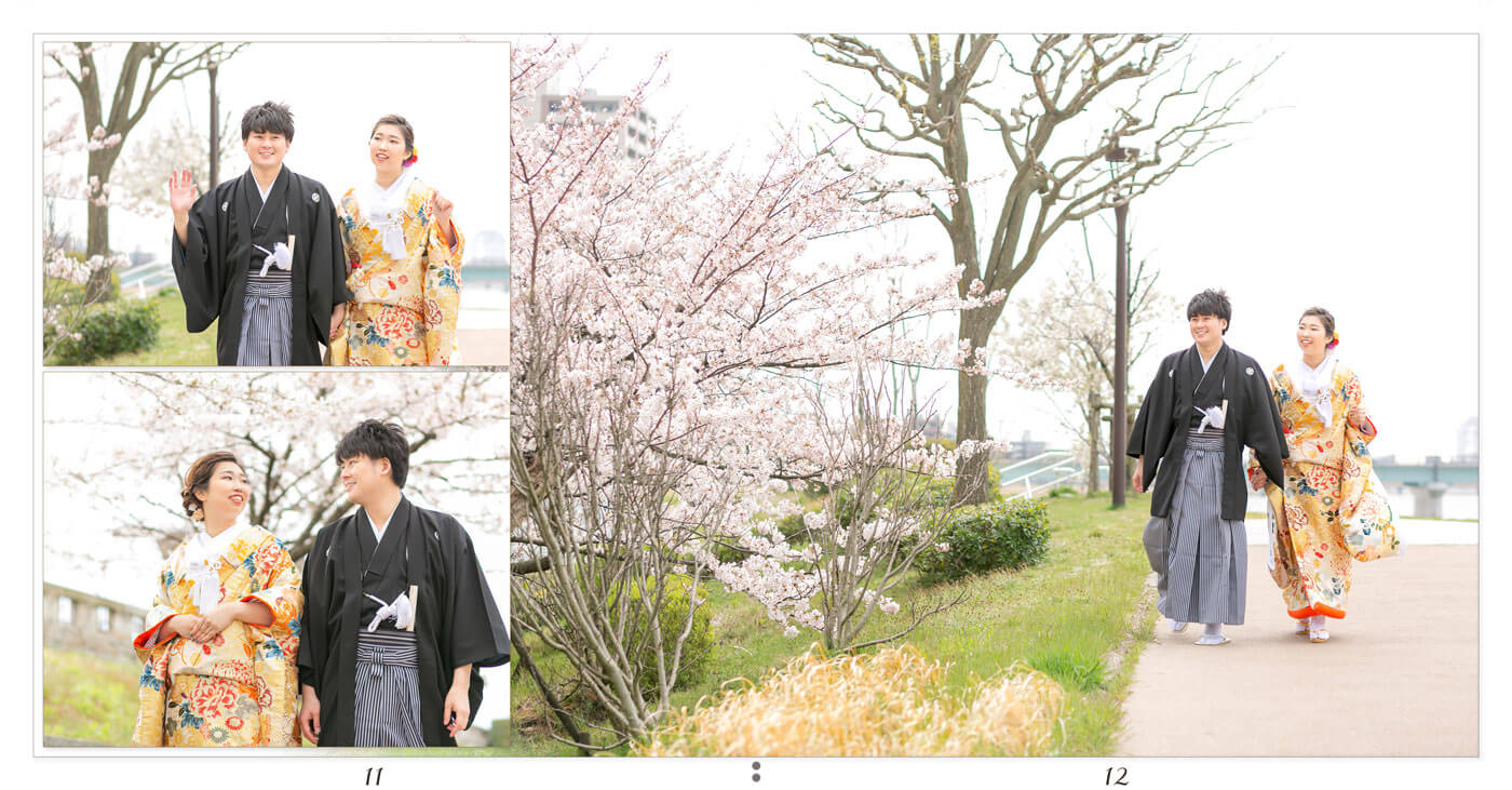 11～12ページ 桜 前撮りアルバム