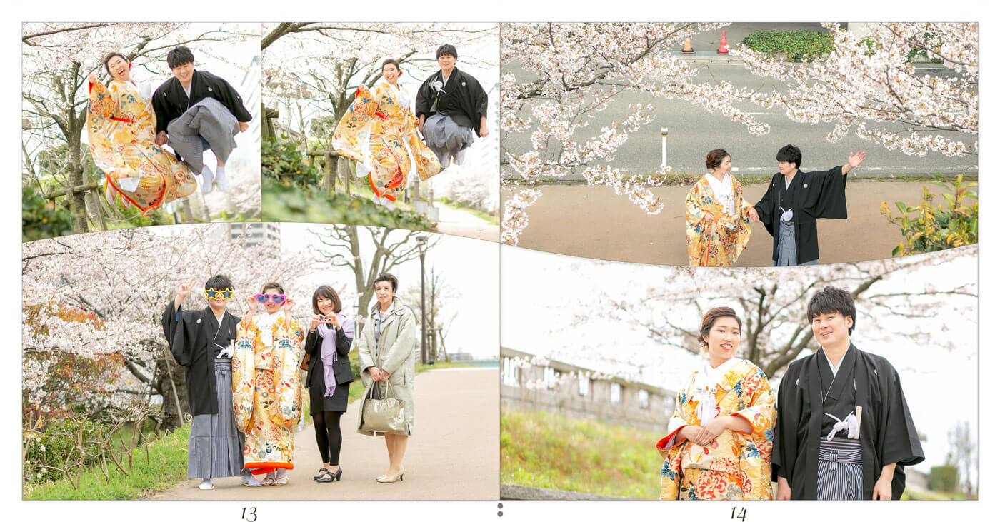 13～14ページ 桜 前撮りアルバム