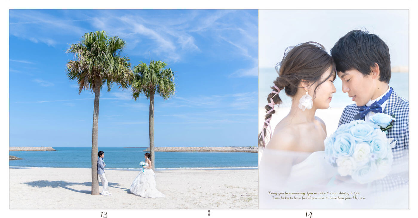 13～14ページ 日向景修園・一ツ葉サンビーチ 前撮り