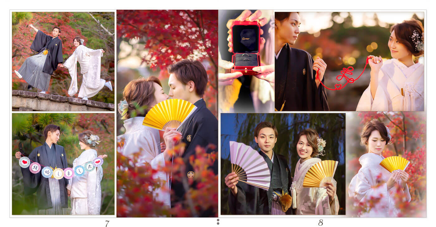 7～8ページ 京都 円山公園 フォトウエディングアルバム