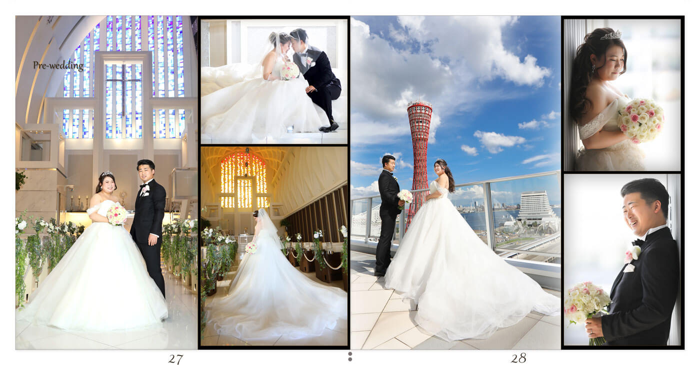 27～28ページ ノートルダム神戸 前撮りアルバム