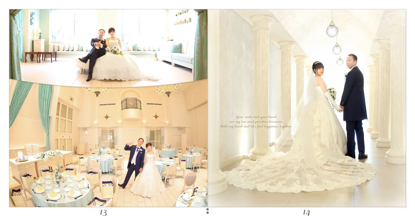 13～14ページ アニヴェルセルみなとみらい横浜 前撮りアルバム