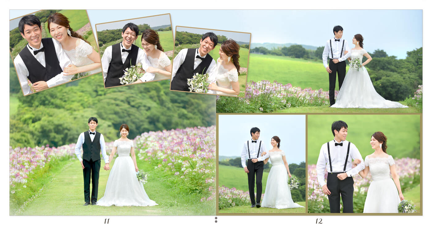 11～12ページ 神戸・京都 前撮りアルバム