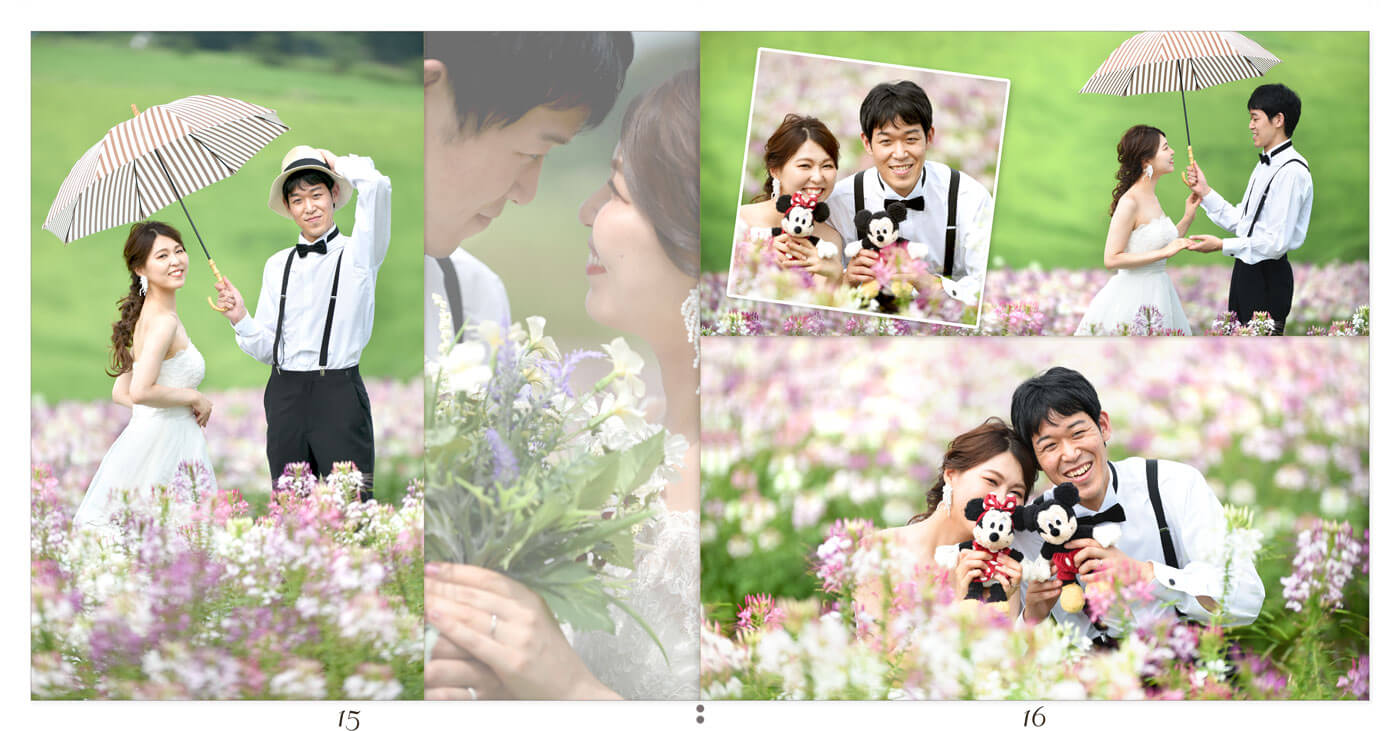 15～16ページ 神戸・京都 前撮りアルバム